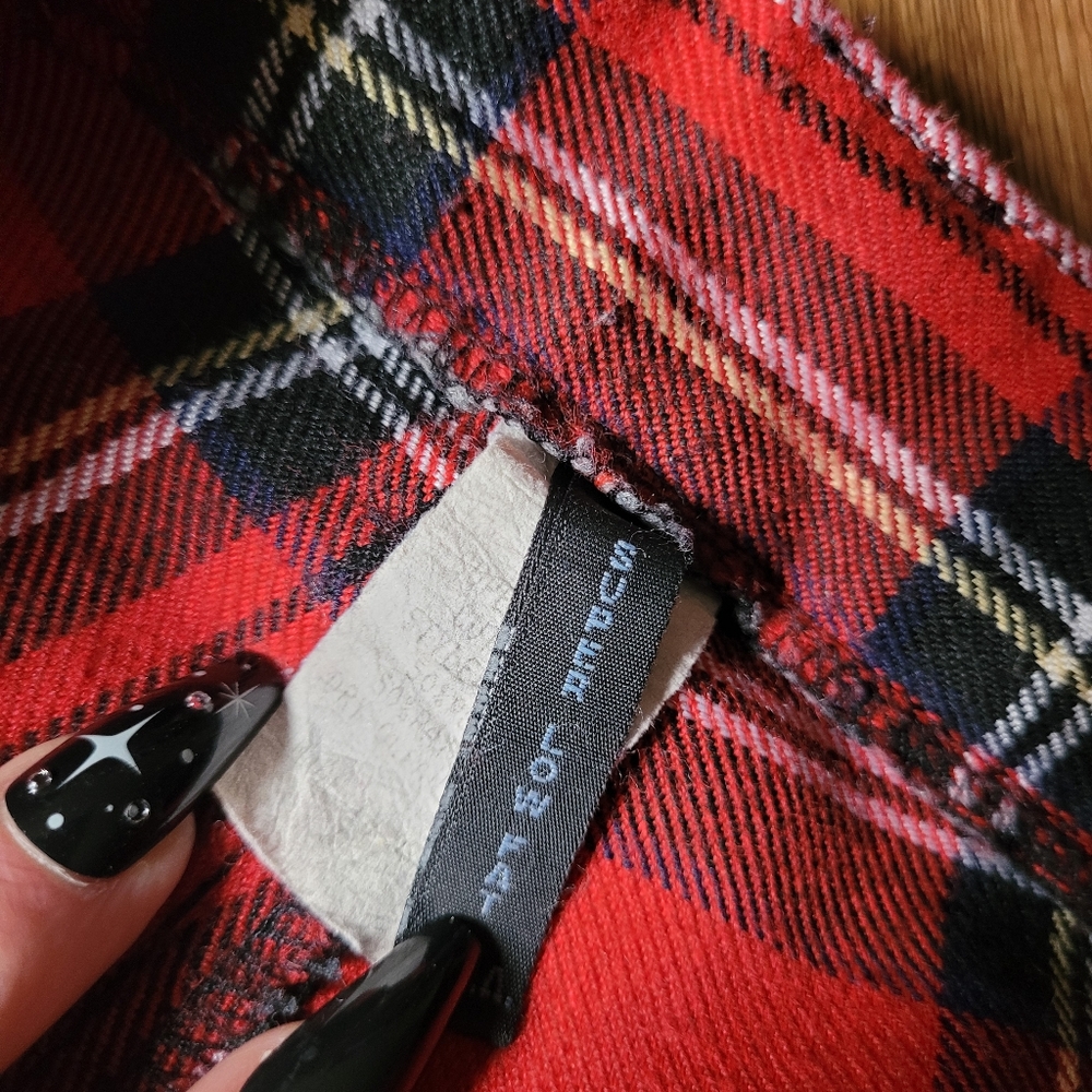 Vintage y2k bondage pants Super Low Fat punk tartan plaid - Picture 3 of 3